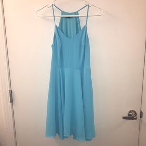 Sky Blue Chiffon Fit and Flare Dress